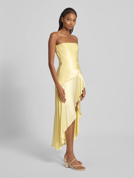 Bardot Abendkleid mit Nahtreißverschluss Modell 'LORENZA' Hellgelb 1