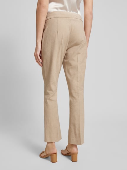 SEDUCTIVE Slim Fit Leinenhose mit Bügelfalten Modell 'INEZ' Beige 5
