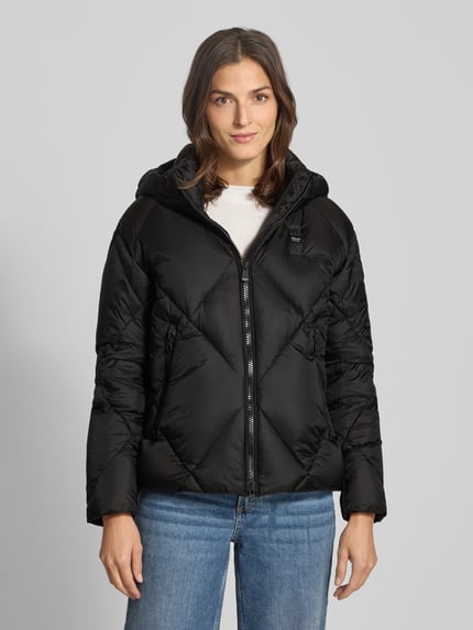 Blauer USA Daunenjacke mit Kapuze Modell 'LAMARTINE' Black 4
