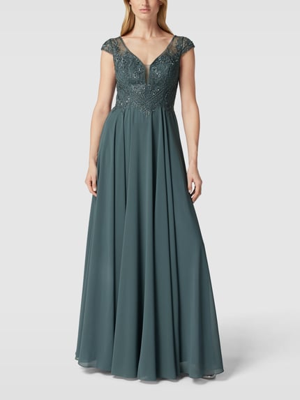 LUXUAR FASHION Abendkleid mit Zierbesatz Graphit 1