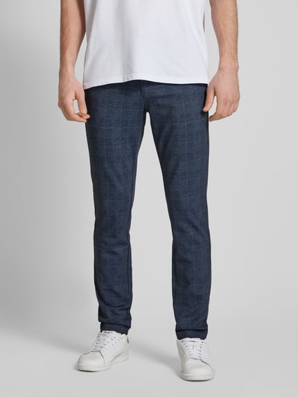 ONLY & SONS Tapered fit broek met stretch, model 'Mark' Marineblauw - 4