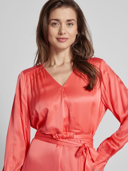 Milano Italy Midi-jurk in wikkellook van viscose Koraal - 3
