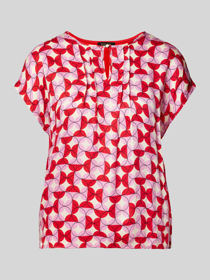 MORE & MORE T-shirt van een viscosemix met druppelvormige hals Rood - 2