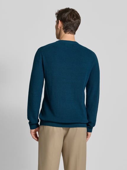 MCNEAL Gebreide pullover met ribboorden Petrol gemêleerd - 5