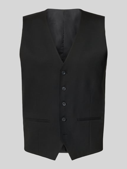 Selected kamizelka garniturowa o kroju slim fit z dodatkiem wełny model 'NEIL' Czarny 1