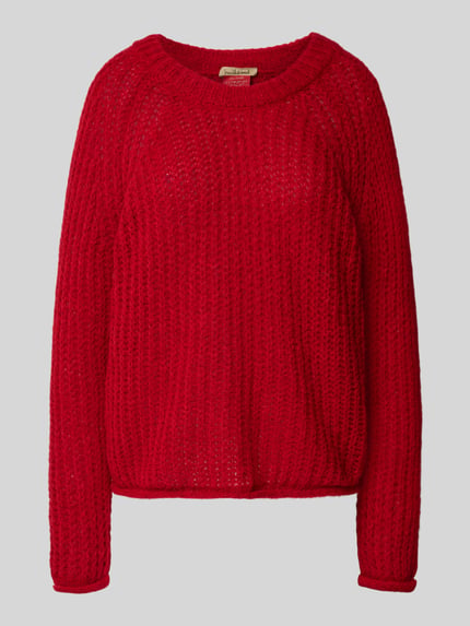 Smith and Soul Sweter z dzianiny o kroju relaxed fit z dodatkiem moheru Czerwony 2