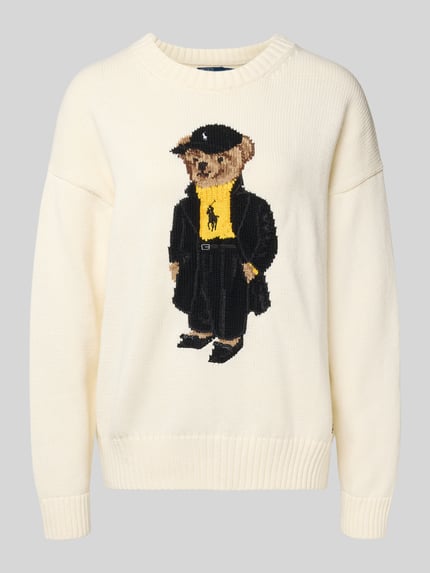 Polo Ralph Lauren Strickpullover mit Rundhalsausschnitt Ecru Melange 2