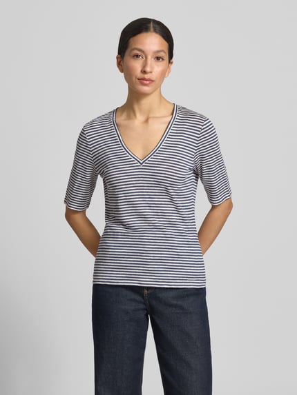 Weekend Max Mara Regular Fit T-Shirt aus Leinen-Mix Modell 'OPZIONE' Marine 4