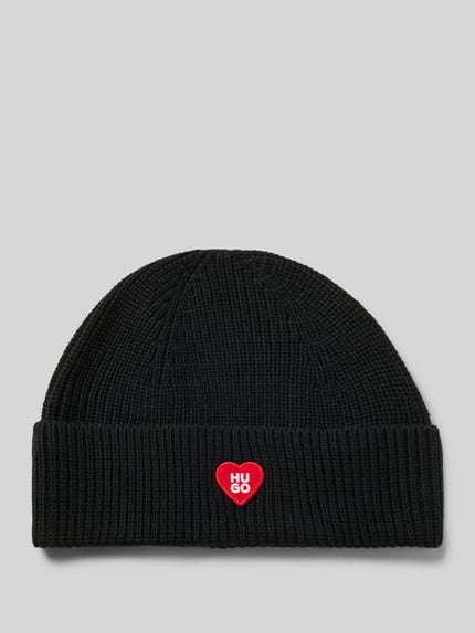 HUGO Beanie aus Schurwoll-Mix Modell 'SENTIALY_HAT' Black 1