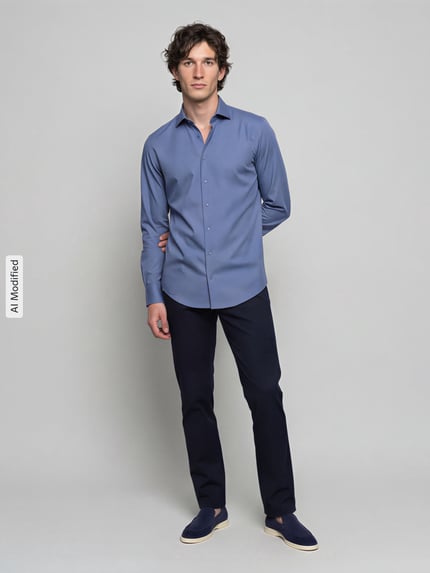 Seidensticker Koszula o kroju slim fit z czystej bawełny model 'New Kent' Granatowy 1