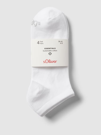 s.Oliver RED LABEL Krótkie skarpety z nadrukiem z logo w zestawie 4 szt. Biały 3