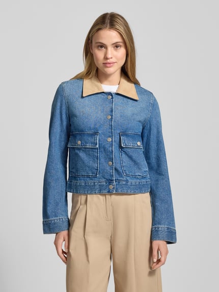 MANGO Jeansjacke mit Umlegekragen Modell 'ADARA' Jeansblau 4