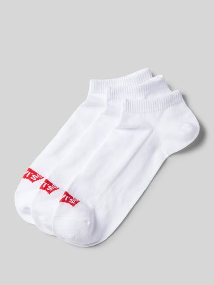 Levi's® Socken mit Label-Detail Modell 'LOW CUT BATWING LOGO' im 3er-Pack Weiss 1