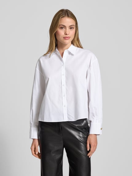 HUGO Boxy fit overhemdblouse van puur katoen, model 'ELMA' Offwhite - 4