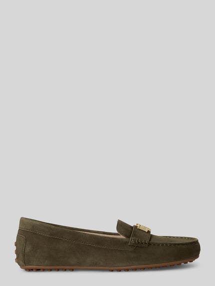 Lauren Ralph Lauren Slipper aus echtem Veloursleder Dunkelgruen 2