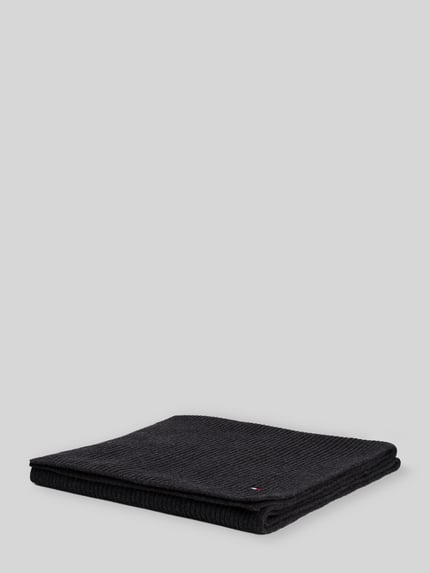 Tommy Hilfiger Schal mit Logo-Detail aus Kaschmir Anthrazit 4