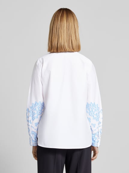 COMMA Relaxed Fit Bluse mit V-Ausschnitt Bleu 5