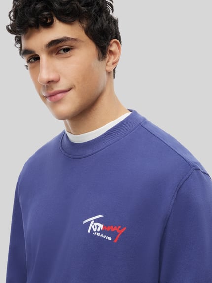 Tommy Jeans Bluza dresowa z czystej bawełny, krój regular fit Szaroniebieski 3