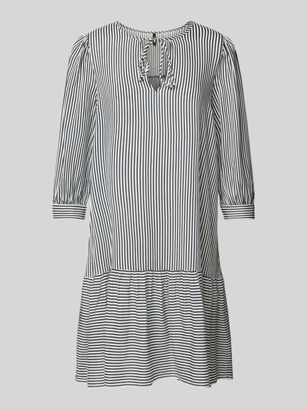 VERO MODA Knielange jurk met V-hals Marineblauw - 2