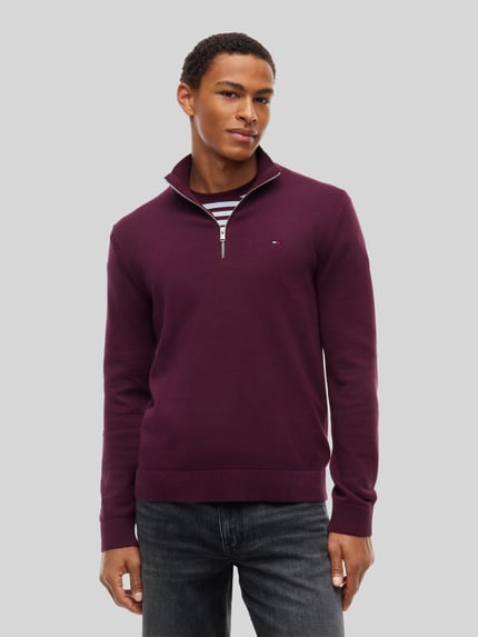 Tommy Jeans Slim Fit Troyer aus reiner Baumwolle Bordeaux 4
