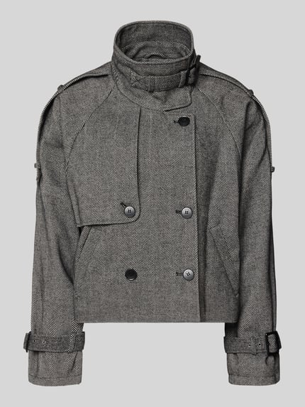Gestuz Jacke mit Woll-Anteil und Stehkragen Mittelgrau 2