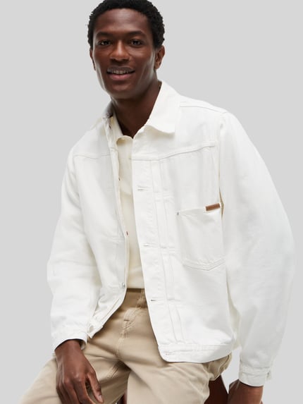 Tommy Hilfiger Bluzon o kroju regular fit z denimu Biały 3