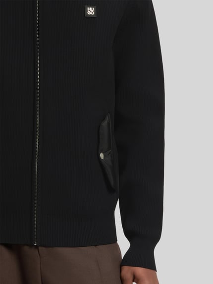 HUGO Sweatjacke mit Logo-Patch Modell 'Syloron' Black 6