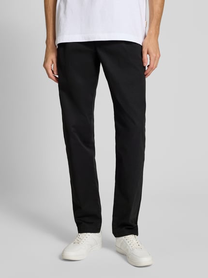 Replay Tapered fit chino met bandplooien, model 'ADHANN' Zwart - 4