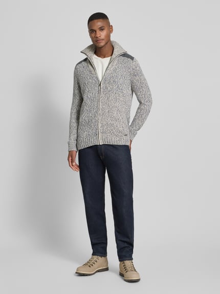 RAGMAN Gebreid jack met ribboorden Bleu - 1