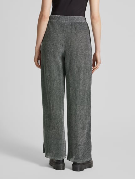 PIECES Wide Fit Plisseehose mit Effektgarn Modell 'ROYA' Hellgrau 5