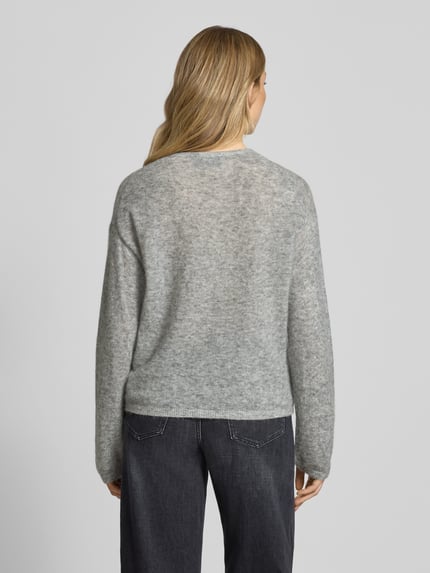 MOS MOSH Loose Fit Strickpullover mit Woll-Anteil Modell 'Mape' Mittelgrau Melange 5