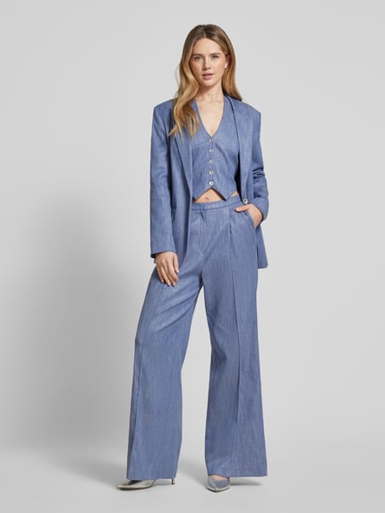 SWING Wide Leg Hose mit Bügelfalten Bleu 1