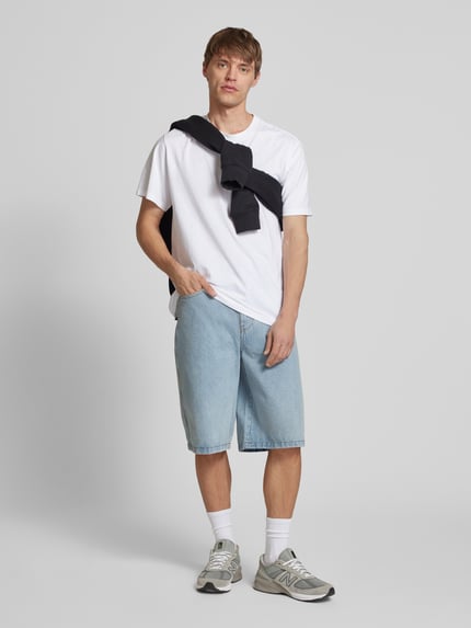 PEGADOR Bermudas mit Label-Stitching Modell 'KOLAR JORTS' Jeansblau 1