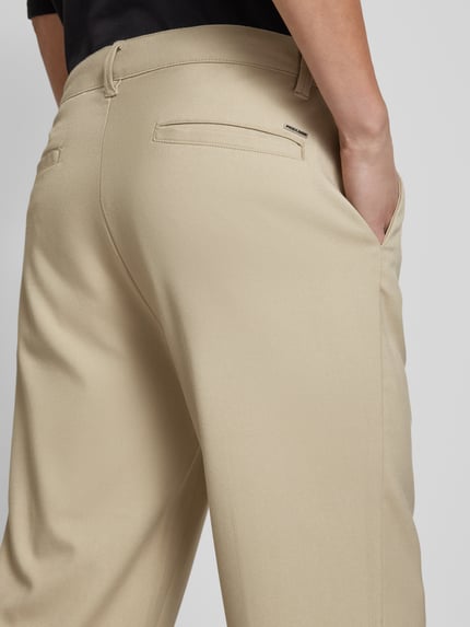 PEGADOR Regular Fit Hose mit fixierten Bügelfalten Modell 'GUIDER' Beige 3