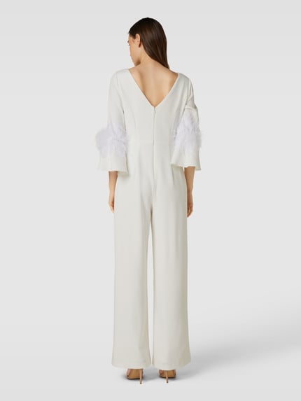 Adrianna Papell Jumpsuit met veren Offwhite - 5