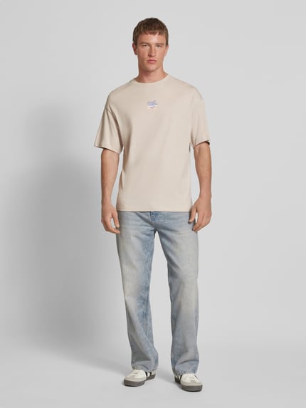 JACK & JONES T-shirt z nadrukiem z logo Złamany biały 1