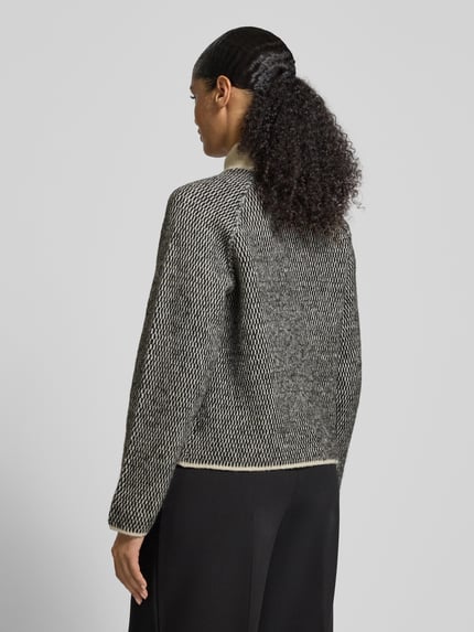 VERO MODA Sweter z półgolfem o kroju regular fit z wzorem na całej powierzchni model „FELIZE” Złamany biały 5