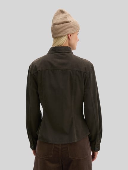 Marc O'Polo Regular Fit Langarmbluse aus reiner Baumwolle Dunkelbraun 5