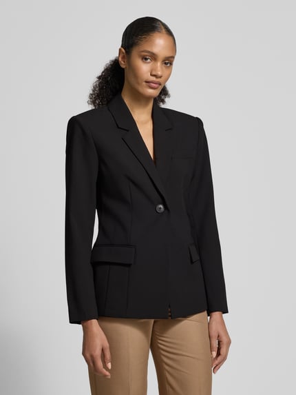 My Essential Wardrobe Slim Fit Blazer mit Pattentaschen Modell 'Milan' Black 4