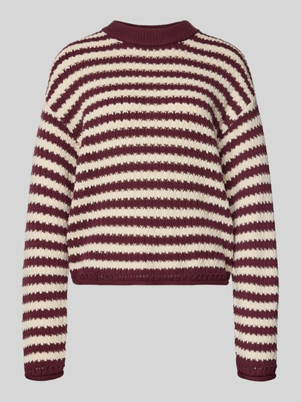 YAS Strickpullover mit Rundhalsausschnitt Modell 'PORTA' Bordeaux 2