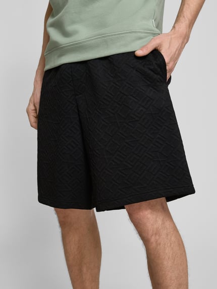 Armani Exchange Regular Fit Sweatshorts mit Label-Print und Viskose-Anteil Black 3