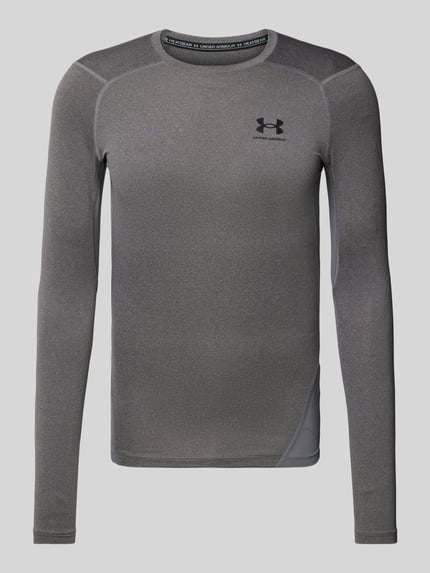 Under Armour Slim Fit Sport-Langarmshirt mit Logo-Print Modell 'HeatGear®' Hellgrau 2