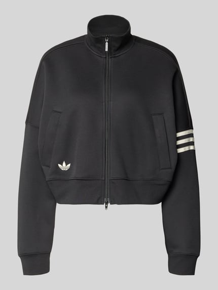 Produktfoto, Regular Fit Sweatjacke aus Baumwoll-Mix von adidas Originals in Optik: Unifarben, Logo-Stitching, Sweat, Schwarz