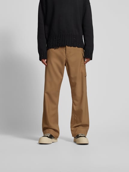 Marni Spodnie materiałowe z kieszenią z tyłu Camel 4