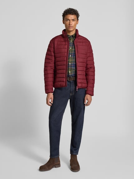 Save The Duck Gewatteerd jack met tweewegrits model 'ERION' Bordeaux - 1