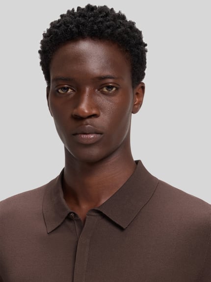 HUGO Regular Fit Poloshirt mit Feinstrickstruktur aus Viskosemix Dunkelrot 3