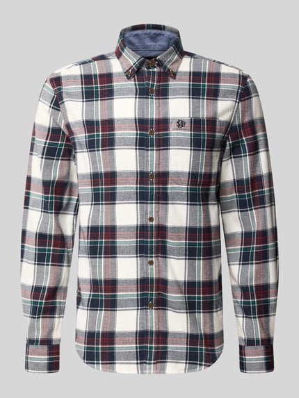 Produktfoto, Regular Fit Freizeithemd aus reiner Baumwolle von Superdry in Karomuster, Button-Down-Kragen, Brusttasche, Baumwollstruktur
