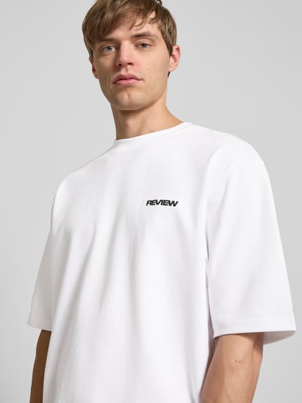 REVIEW Oversized T-shirt met labelprint Wit - 3