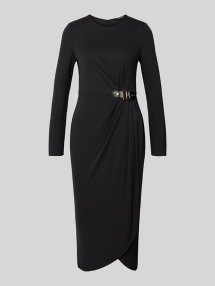 Lauren Ralph Lauren Midi-jurk met ronde hals, model 'SABLISE' Black - 2