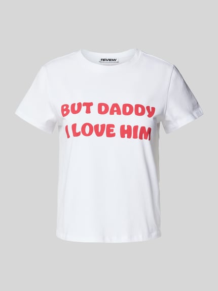 REVIEW T-Shirt mit Statement-Stitching Weiss 2